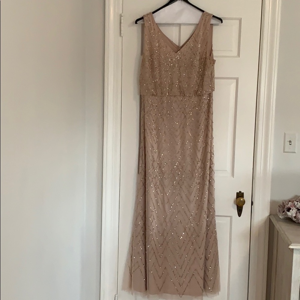 BHLDN Sequin Blaise Dress in Sandstone